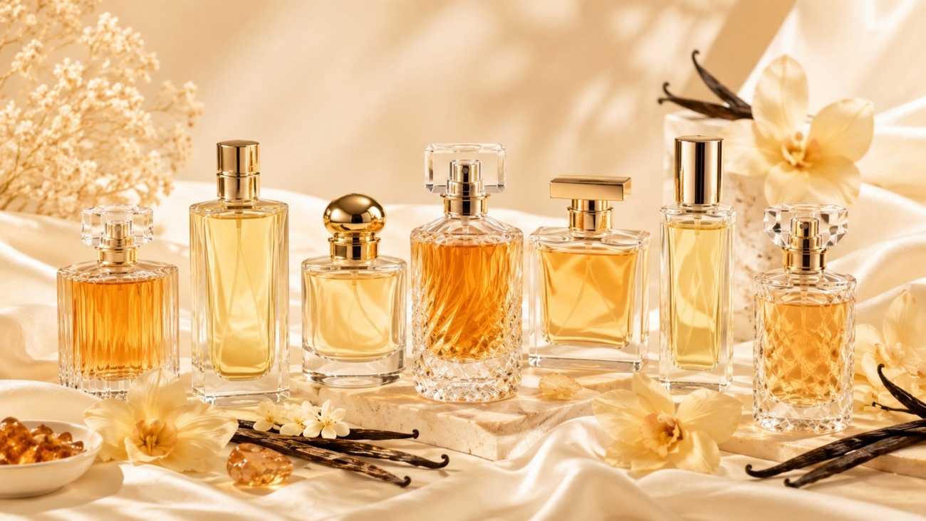 Best vanilla perfumes for women displayed with
