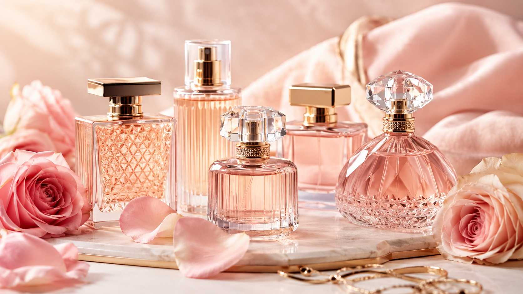 Best rose perfumes for women displayed with pink