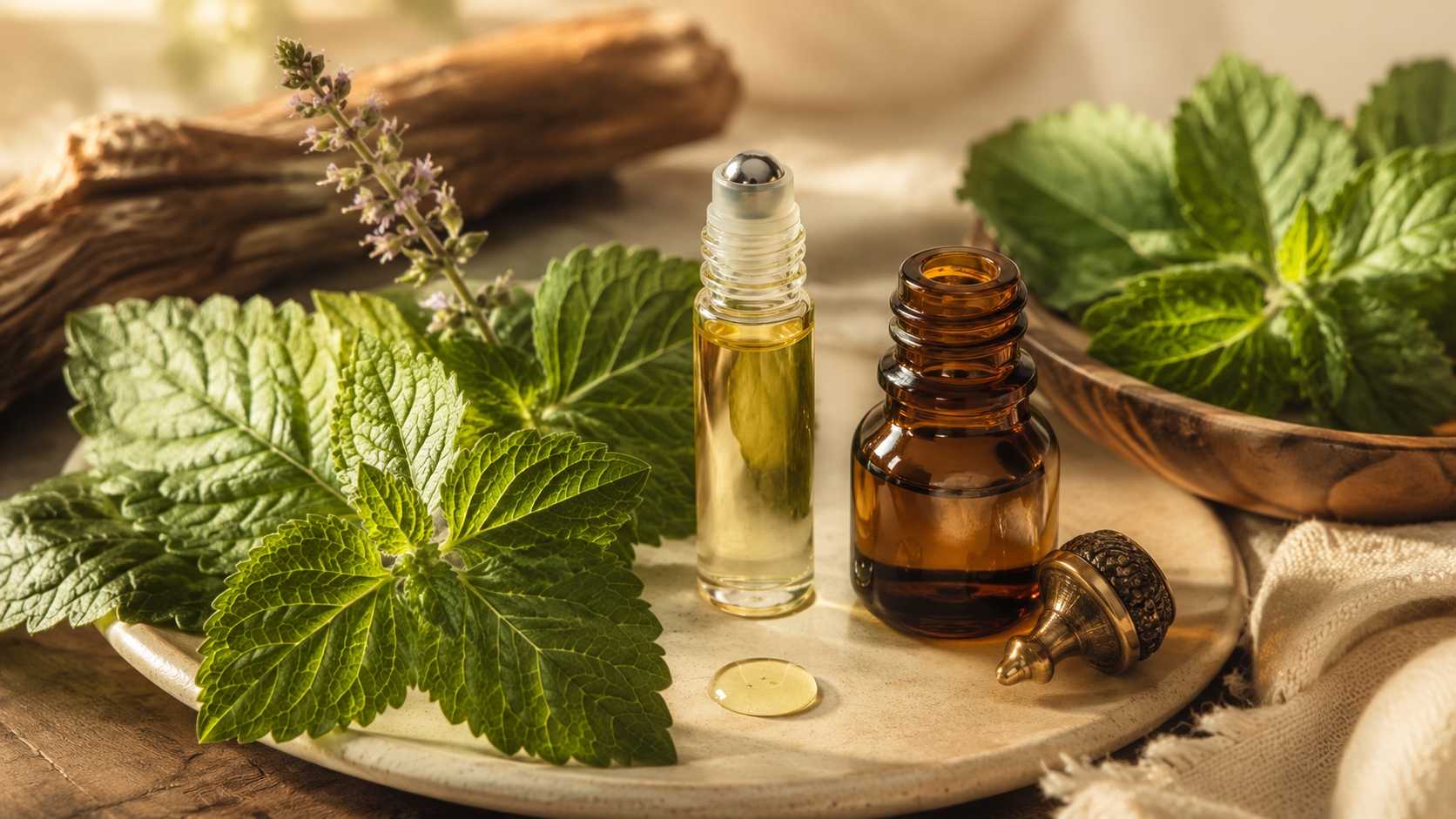 Patchouli oil perfume with aromatherapy