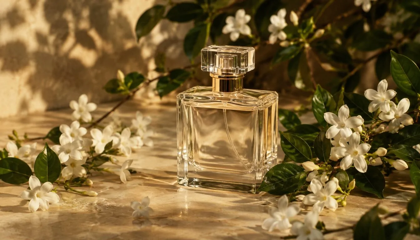 Jasmine perfume with white jasmine flowers