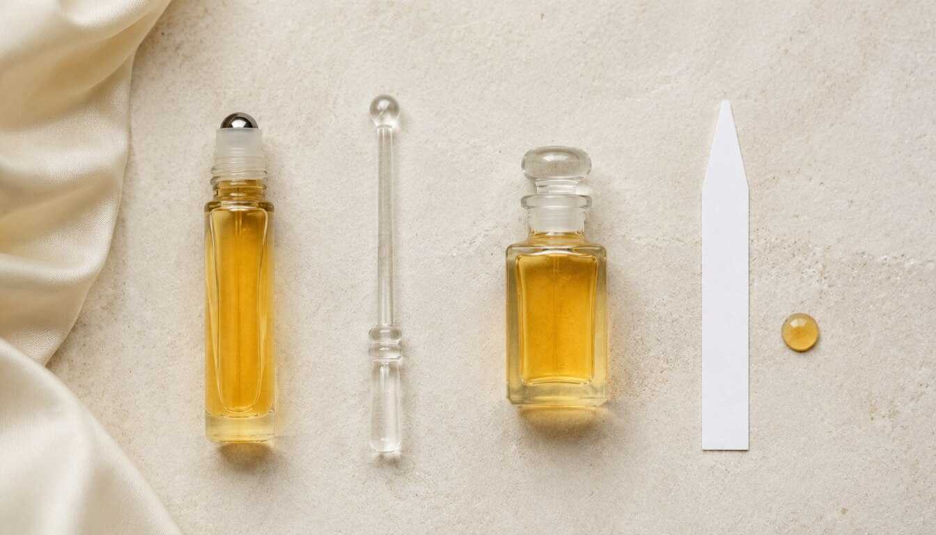 Perfume oil rollerball, dabber and vial