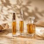 Perfume oils in rollerball and glass bottles
