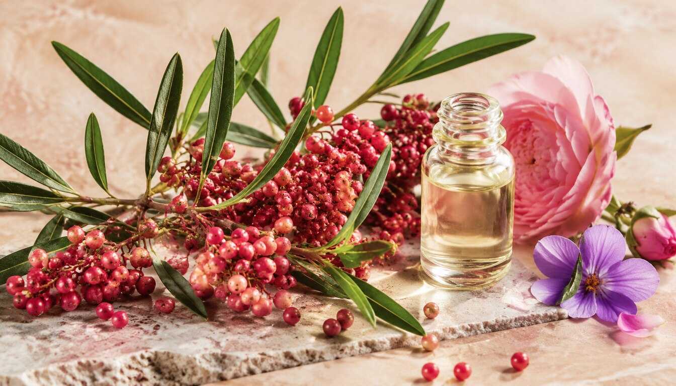 Pink pepper berries and aromatic extract