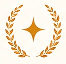 Gold laurel wreath surrounding a star