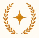 Gold laurel wreath surrounding a star