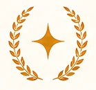 Gold laurel wreath surrounding a star